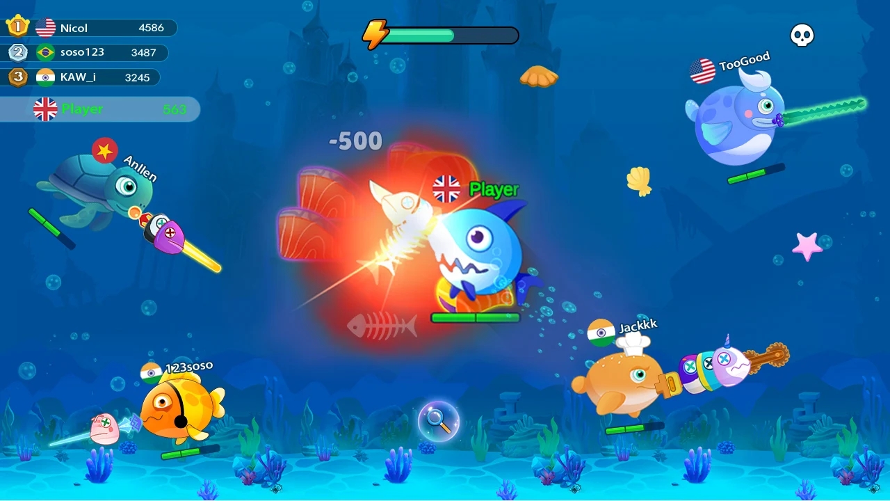 鲨鱼大战鱼Shark vs Fish.io游戏最新版截图3
