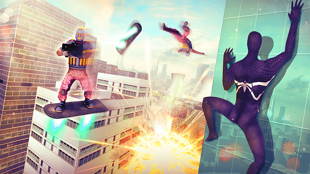暗黑蜘蛛侠飞翔都市官方版Spider Superhero Fly Simulator截图2