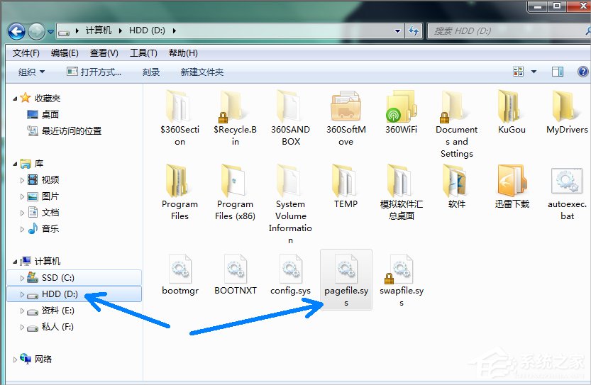Win7系统pagefile文件怎么移到D盘?